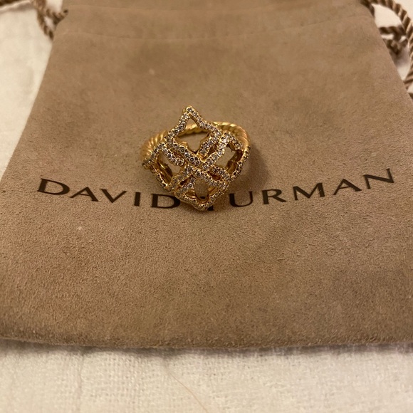 David Yurman 18k Gold Quatrefoil Ring - Picture 1 of 3